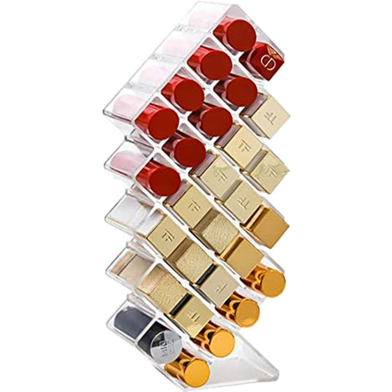 Lipstick Organizer Lip Gloss Storage Tower Makeup Stand for 28 Lip Sticks Women Girls Makeup image