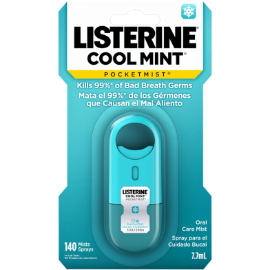 Listerine Cool Mint Pocket Mist 140 Mists Sprays 7.7 ml Uk image