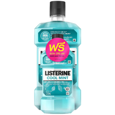Listerine Cool Mint Zero Al. Mouthwash 750 ml W. Free 250 ml image