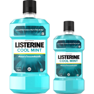 Listerine Mouth Wash Set Cool Mint 750ml And 250ml Thailand image
