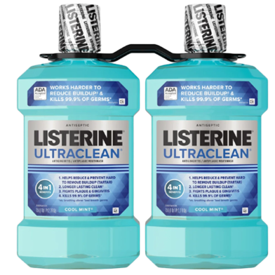 Listerine Ultraclean Cool Mint An. Mouthwash Combo 2X1.5 Ltr image