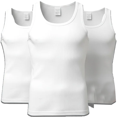 Livingtex Men's White Vest 3 Pcs image