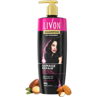 Livon Damage Repair Protein Shampoo 300ml and Livon Hair Serum 18ml - Combo image