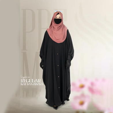 Glam Touch Liyana Kaftan Abaya Black image