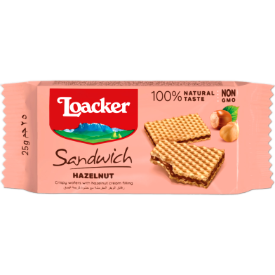 Loacker Sandwich Hazelnut Crispy Wafers 25gm image
