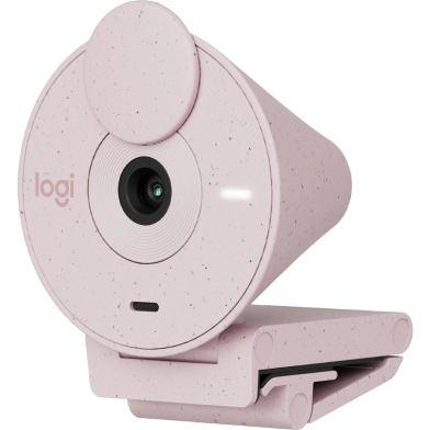 Logitech BRIO 300 Webcam With Auto Light Correction, Noise-Reducing Mic, 1080p,ROSE image