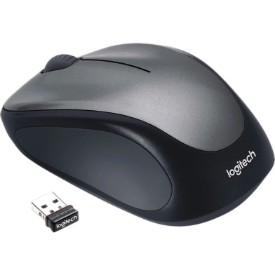 Logitech M235 rubber sides Wireless Mouse, Gray image