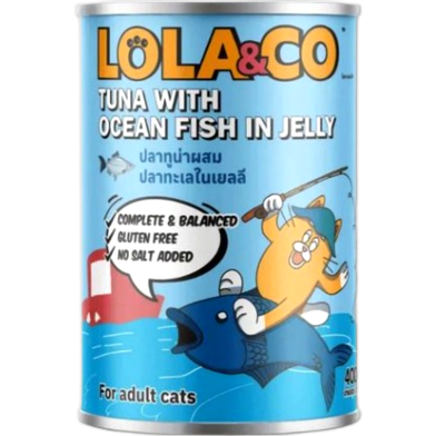Lola and Co Cat Can Food - Tuna With Ocean Fish in Jelly 400gm | Cat Wet Food image