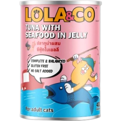 Lola and Co Cat Can Food - Tuna With Seafood in Jelly 400gm | Cat Wet Food image