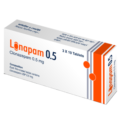 Lonapam 0.5 mg Tablet 10's strip image