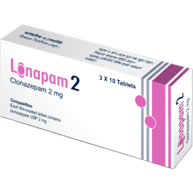 Lonapam 2 mg Tablet 10's strip image