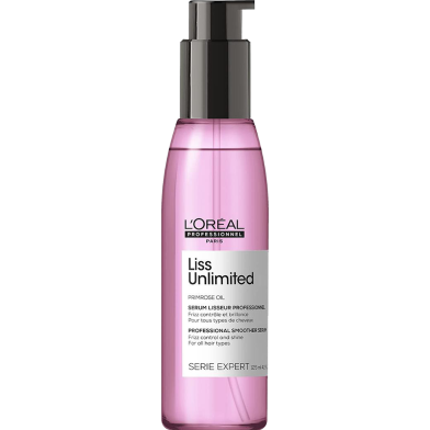 Loreal Professionnel Serie Expert Hair Serum 125 ml Liss Unlimited Primrose Oil Blow Dry Serum For Frizz-Free Hair image