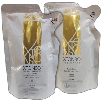 Loreal Xtenso Oil Trio Extra Resistant Hair Straightening Cream (125ml Plus 125ml) - 2pcs image