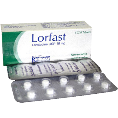 Lorfast 10 mg - 10's Strip Tablet image