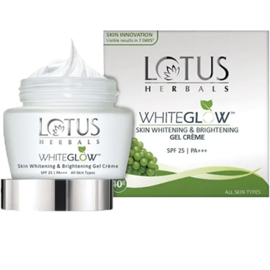 Lotus Herbals WhiteGlow Skin Whitening And Brightening Gel Creme 60 gm SPF25 PA Plus Plus Plus image