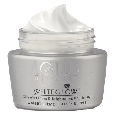 Lotus Herbals White Glow Skin Whitening and Brightening Nourishing Night Crème 60 gm image