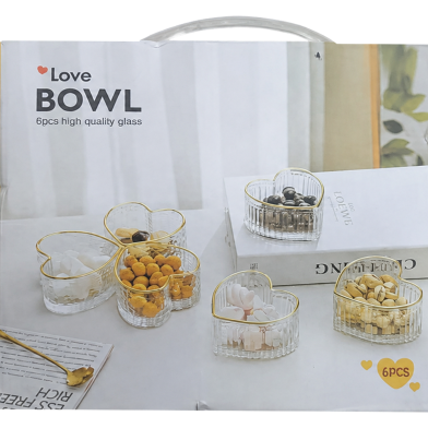 Love Bowl High Quality Glaas 6 Pcs image