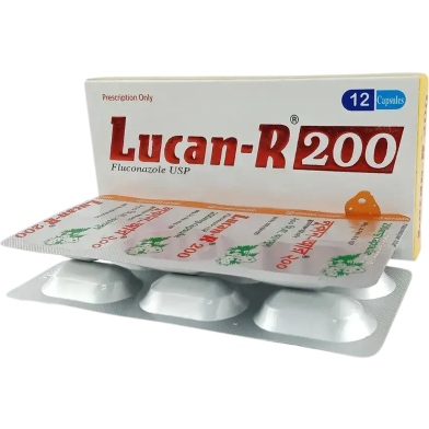 Lucan R 200mg Capsule 6's Strip image