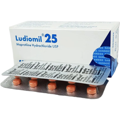 Ludiomil 25 mg Tablet 10's Strip image