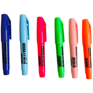 Luxor Mini Fluorescent Highlighter 6 Mixed Color image