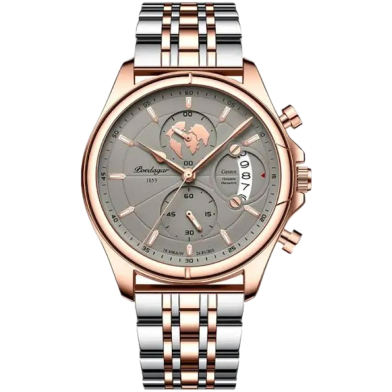 Luxury Brand Casual Silver Rose Gold Men Watch image