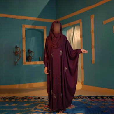 Glam Touch Luxury Designer Karchupi Kaftan Abaya image