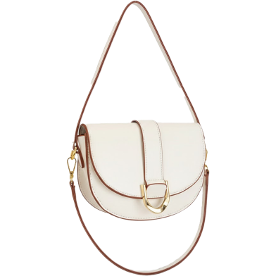 Luxury Women’s Retro PU Leather Saddle Sling Bag – Crossbody with Golden Hardware image