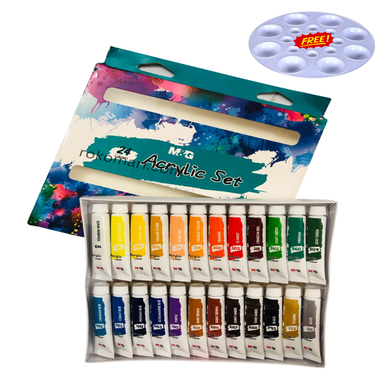 M And G Acrylic Paint Set Non-Toxic 24 Colors 12ml Art Acrylic Pigment for Artist image