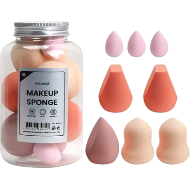 MAANGE Bottled Beauty Sponge Soft Makeup Sponges Blender For Ladies Multicolor Makeup Puff 8 Pcs image