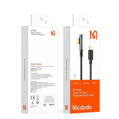 MCDODO Transparent Data Cable Right Angle End 1.8m image
