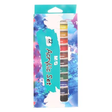 M AND G ACRYLIC PAINT SET 12ML- 1 Set Of 12 Colours image