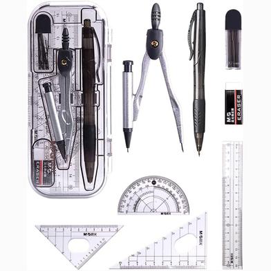 M And G Maths Set Geometry Set Exam Stationery- Math Kit Drawing Compass and Protractor Set, Pencil with Lead Refills, Eraser, Rulers for School Educational Supplies 7 Pcs image