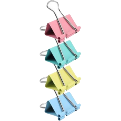 M And G Pack of 24 Tempered Steel Binder Clips - 41mm - Multicolor ABS92766 image