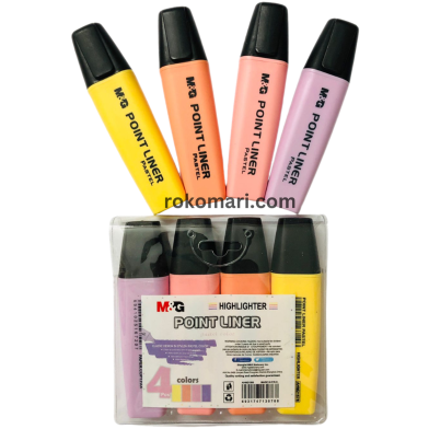 M And G Pastel Highlighter/Point Liner 4 Pcs Set AHM21580 image