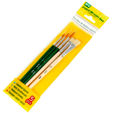 M And G Water Brush Set Bristles And Nylon Wools - 5 Pcs image