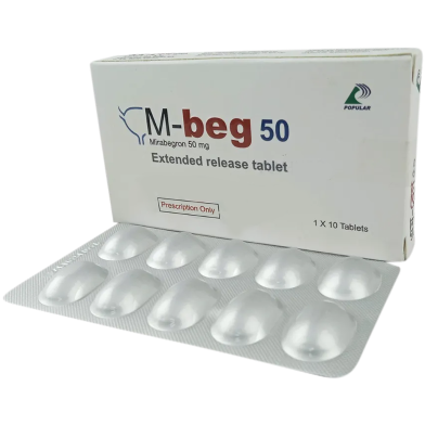 M-Beg 50 mg Tablet 10'S Strip image