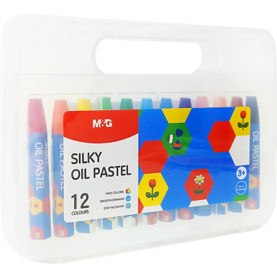 M and G 12-Color Silky Oil Pastel Colors In A Plastic Pack Set image