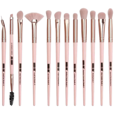 Maange 12 pcs Eye Brush Sets - Pink Color image