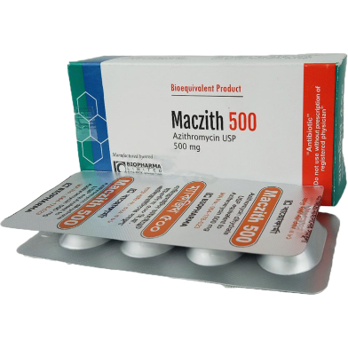 Maczith 500 mg Tablet 4's strip image