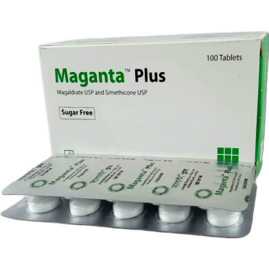 Maganta Plus 500 mg Chewable Tablet 10's Strip image