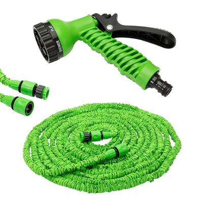 Magic Car Washing 100ft Hose Pipe Nozzle for Garden Wash Car Bike with Spray Gun – Green image