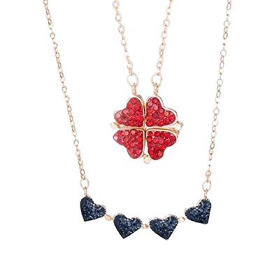 Magic Four Leaf Heart Shaped Necklace image