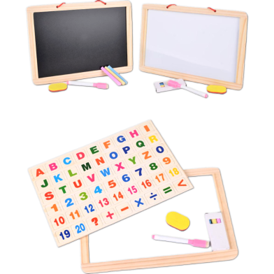 Magnetic Double Sided Wooden Learning Board 1 Pcs image