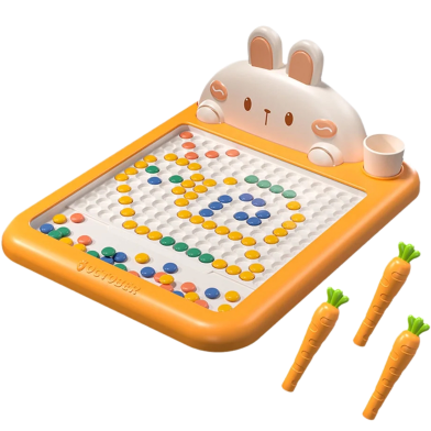 Magnetic Drawing Board for Kids, New Magnetic Dots Board for Toddlers Dot Art, Large Magnet Doodle Board With Dot Beads Pattern Booklets Magnetic Pen for 2 to 6 Year Old Boys Girls (rabbit) image