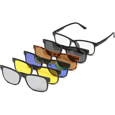 Magnetic TR90 Clip Polarized UV Protection Sunglasses Men Magnetic Clip Sunglasses 5 in 1 image