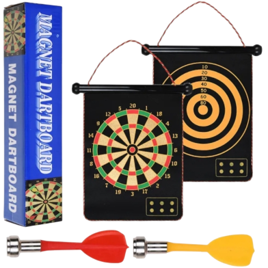 Magnetic Velvet Plastic Steel Magnet Reversible Dart Board 4pcs Dart image