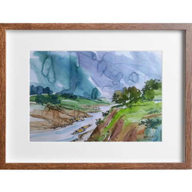 Mahmudur Rahman Rial Bandarban Watercolor - (17x14)inches image