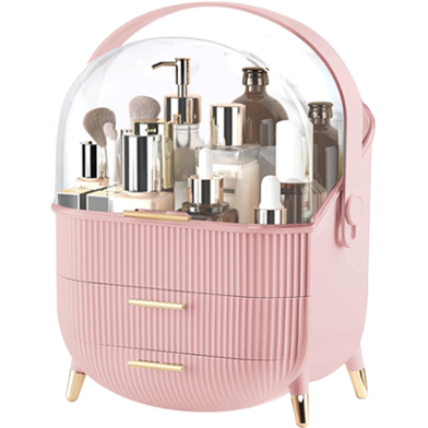 Make Up Cosmetic And Brush Organiser,Portable Makeup Storage With Dustproof Lid image