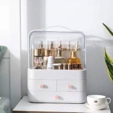 Makeup Organiser Cosmetic Storage Drawers, Skincare Organiser Beauty Storage Box for Dresser Bathroom Dustproof Waterproof, Gifts for Women image