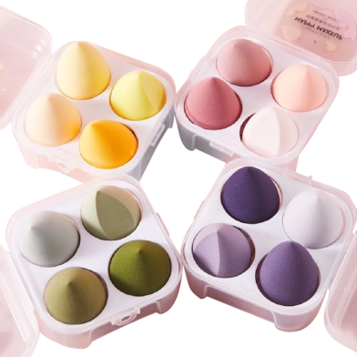 Makeup Sponge Blender Puff Set, Beauty Sponge Blender For Makeup (With Box) 4 Pcs image